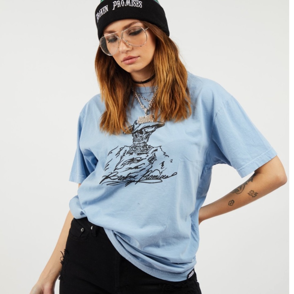 Broken Promises dusted pigment dye tee